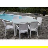  Bastenski set zeugma 6 stolice i sto 150x90 sa staklom beli | ePonuda.com