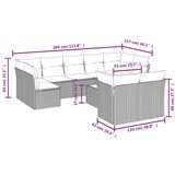 vidaXL 10-dijelni set vrtnih sofa od poliratana s jastucima smeđi | shoptok.hr