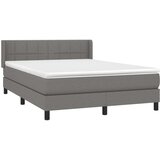  Box spring postelja z vzmetnico temno siva 140x200 cm blago, (20791436) | Shoptok.si