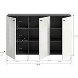 MID.YOU Komoda Monte, Bela, Antracit | Shoptok.si