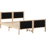  Krevetna konstrukcija Crna 140 x 200 cm Čvrsto borovo drvo | shoptok.hr