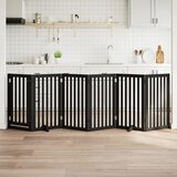 vidaXL Ograda za pse z vrati zložljiva 6 panelov črna 300cm topolovina | Shoptok.si