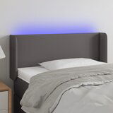 vidaXL LED posteljno vzglavje sivo 103x16x78/88 cm umetno usnje Cene