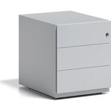 BISLEY Pomični predalnik Note™, 3 univerzalni predali, VxŠxG 495 x 420 x 565 mm, z oprijemalno letvijo, svetlo siv | Shoptok.si