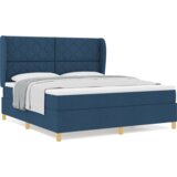  Postelja s pomičnim dnom in vzmetnico Modra 180x200 cm Tkanina, (22051874) | Shoptok.si