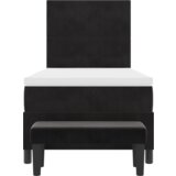 vidaXL Postelja s podlago z blazino in benchom Črna 80x200 cm Žamet | Shoptok.si
