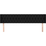  Vzglavje z ušesi črno 183x16x78/88 cm blago, (20794162) | Shoptok.si