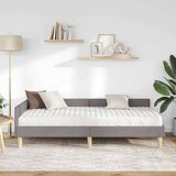  Kotni okvir postelje z matrico z vzmetnico 2 pcs Taupe blago, (5000123581) | Shoptok.si