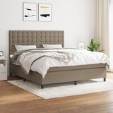  Krevet s oprugama i madracem smeđesivi 160x200 cm tkanina | shoptok.hr