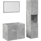  3-dijelni set kupaonskog namještaja siva boja betona drveni 60 x 38.5 x 46 cm | Shoptok.si