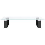  Stalak za monitor crni 40x35x8 cm kaljeno staklo i metal | shoptok.hr