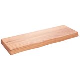  Stenska polica svetlo rjava 80x30x6 cm trdna hrastovina Cene
