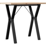 Furnova Jedilna miza Y okvir 80x50x75,5 cm trdna borovina lito železo, (21946548) | Shoptok.si