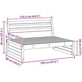  Sekcionalna sofa Čvrsto borovo drvo Vosak Smeđa - Vosak smeđa bor srednja sofa | shoptok.hr