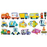 Magnetic Puzzle Vehicles Learning Means of Transport Set 30 pcs. Slike