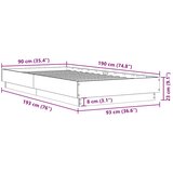  Okvir kreveta bez madraca dimljena boja hrasta 90x190 cm drveni | shoptok.hr
