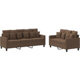  2-dijelni set sofa s jastucima smeđi od tkanine | shoptok.hr