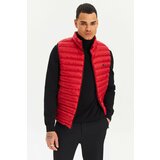River Club Men's Lined Water And Windproof Red Inflatable Vest. Cene
