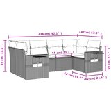  6-dijelni set vrtnih sofa od poliratana s jastucima sivi | shoptok.hr