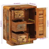  Komoda s 3 ladice 55 x 30 x 70 cm od masivnog obnovljenog drva | shoptok.hr