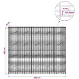  Gabion s žicom debljine 3 5 mm i mrežom 5x10 cm 250x10x200 cm - 10 cm 200 cm 250 cm | shoptok.hr