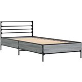 vidaXL Posteljni okvir siva sonoma 90x190 cm inženirski les in kovina, (21142791) | Shoptok.si