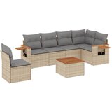 Maison Chic Seti vrtnega pohištva - Vrtna garnitura - Vrtni pohištvo set 7-delna z blazinami bež poli ratan, (21801200) | Shoptok.si