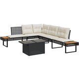 vidaXL 2-dijelni set vrtnih sofa s jastucima poliratan i staklo crni Cijene