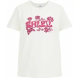 WE Fashion Majica ciklama / svetlo roza / bela