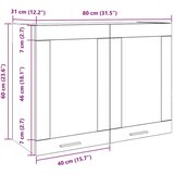 Viseći stakleni ormarić "Lyon" betonsko sivi 80x31x60 cm | shoptok.hr