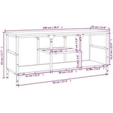 vidaXL TV ormarić boja dimljenog hrasta 100x35x45 cm od drva i željeza | shoptok.hr