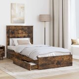  Okvir za krevet s ladicama Dimljeni hrast 90 x 200 cm | shoptok.hr