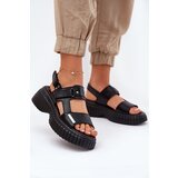 EVENTO Leather Women's Platform Sandals Black Mertella | Shoptok.si