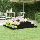 Maison Chic Visoka greda - Greda - Cvetlični Lonec črna 110x110x27 cm trdna borovina, (21790436) | Shoptok.si
