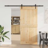 vidaXL Drsna vrata s kompletom vodil 95x210 cm trdna borovina | Shoptok.si