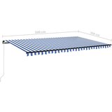  Tenda na ručno uvlačenje 500 x 350 cm plavo-bijela | shoptok.hr