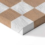  Slika - Checkerboard Pattern - Brown-White Grid with a Subtle Noise 20x30 Premium Print | shoptok.hr