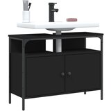  The Living Store Omarica za umivalnik črna 80x30x60 cm inženirski les - Kopalniška Omarica Za Umivalnik, (21442157) Cene