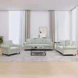 vidaXL Sedežna garnitura 3-delna z vzglavniki svetlo siv žamet | Shoptok.si