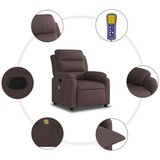  Masažni naslonjač od tkanine tamnosmeđi | shoptok.hr