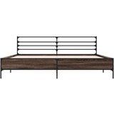 Okvir za krevet smeđi hrast 200x200cm konstruirano drvo i metal | shoptok.hr