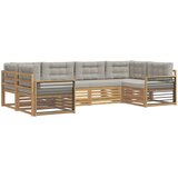 vidaXL Zunanja garnitura za sedenje 6 pcs Bela in svetlo siva, (5000279498) | Shoptok.si