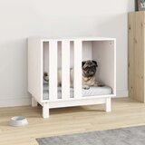 vidaXL Kućica za pse bijela 60 x 45 x 57 cm od masivne borovine | shoptok.hr