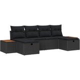  Sjedeća garnitura za vrt 6 pcs Crna 55 x 62 x 69 cm Poli ratan | Eponuda.com