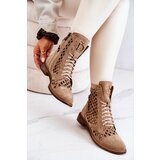 Zazoo 2695 Perforated Leather Boots Camel | shoptok.hr