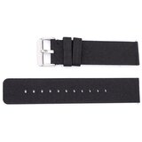 INF Črn pašček za uro iz platna s srebrno zaponko 22 mm, (22131720) | Shoptok.si