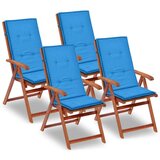  Blazine za vrtne stole 4 kosi modre 120x50x3 cm blago, (20655562) | Shoptok.si