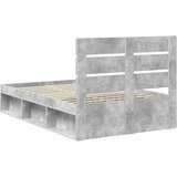  Krevetna konstrukcija Beton 120 x 200 cm Čvrsto borovo drvo | shoptok.hr