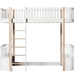 Oliver Furniture® krevet na kat loft bed 90x200 white/oak | shoptok.hr