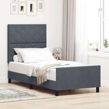  Tamnosivi Baršunasti Krevet 90x200 cm | shoptok.hr
